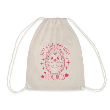 Just a girl who loves hedgehogs - Cartoon - Drawstring Bag - nature - Front