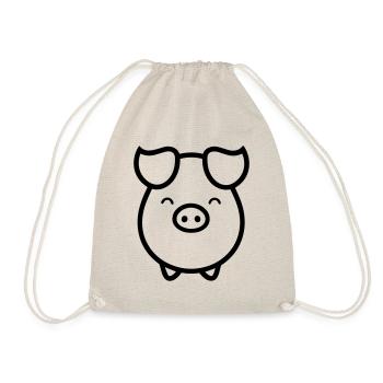 pig - Drawstring Bag - nature - Front