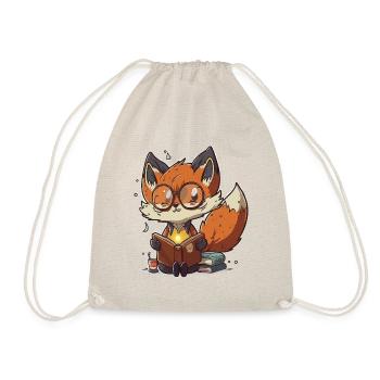 Book Fox - Drawstring Bag - nature - Front