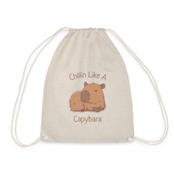 Chillin Like A Capybara - Drawstring Bag - nature - Front