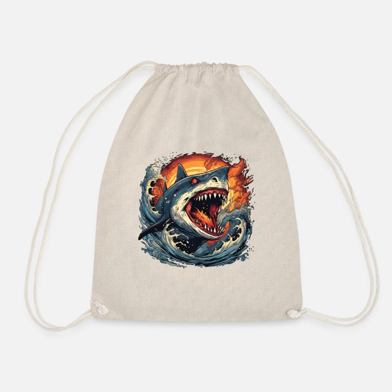 Shark on Fire (without background) - Drawstring Bag - nature