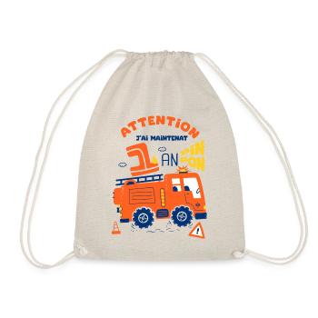pompiers pour enfants 1er anniversaire 1 an - Sac de sport léger - nature - Devant