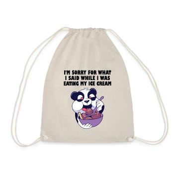 Hungry panda bear with a bowl of ice cream - Drawstring Bag - nature - Front