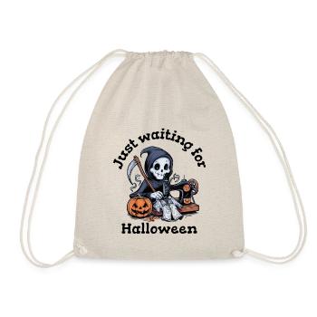 Sensenmann näht Halloween Kostüm - Turnbeutel - Natur - Vorne