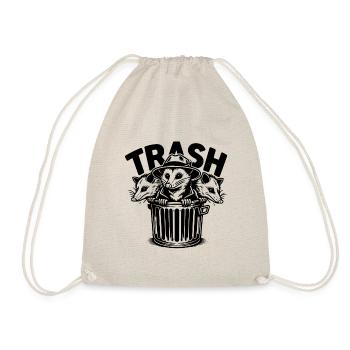 3 cool possums trash gang in the trash can - Drawstring Bag - nature - Front