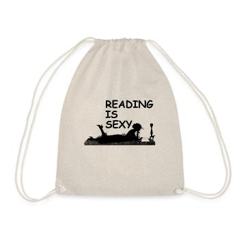 Reading is sexy - Drawstring Bag - nature - Front