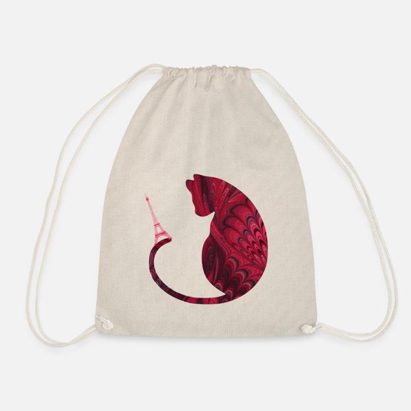 katze mit eiffelturm e 68 - Turnbeutel - Natur