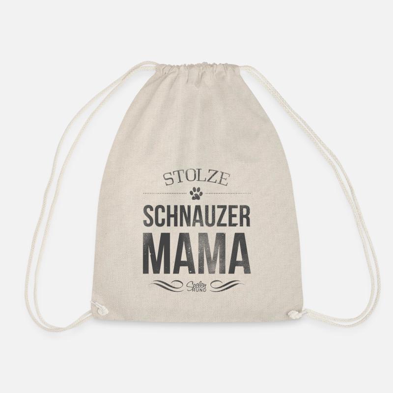 Stolze Schnauzer Mama - Turnbeutel - Natur