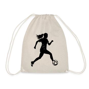 Female Soccer Player Silhouette Soccer Player Woman - Drawstring Bag - nature - Front