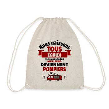 Nous naissons égaux pompiers, fête des pères - Sac de sport léger - nature - Devant