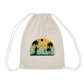 Sunset Fishing Band Retro Vintage Fishing - Drawstring Bag - nature - Front