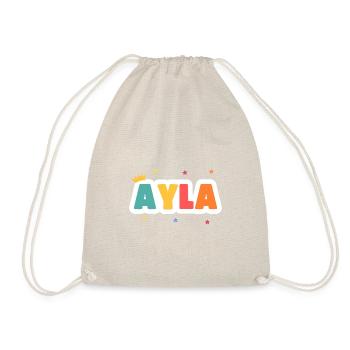 Ayla! Customizable - Drawstring Bag - nature - Front