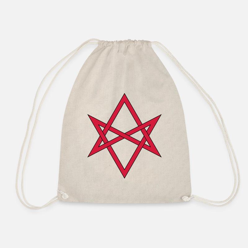 Masonic Unicursal Hexagram - Drawstring Bag - nature