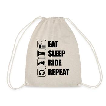 eat sleep ride - Drawstring Bag - nature - Front