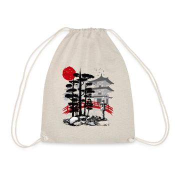 Temple with Zen garden - Drawstring Bag - nature - Front
