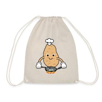 Cute Potatoe Hobby Chef Cooking Potatos - Drawstring Bag - nature - Front