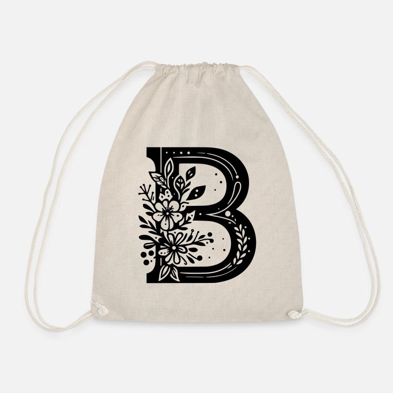 Buchstabe B Floral - Turnbeutel - Natur