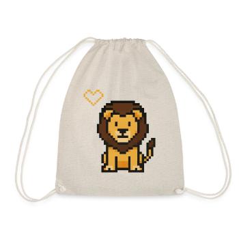 Lion Pixel - Drawstring Bag - nature - Front