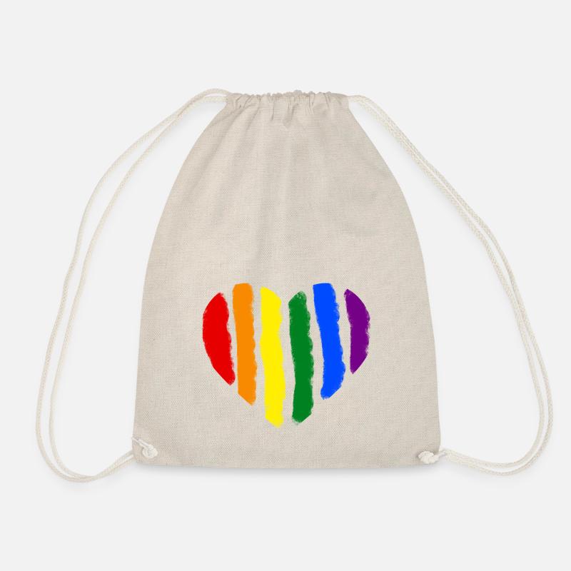 Rainbow Heart - Turnbeutel - Natur