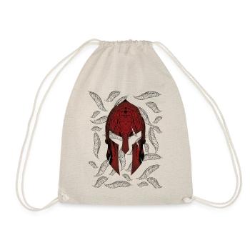 Spartaner Helm Adlerfedern - Turnbeutel - Natur - Vorne