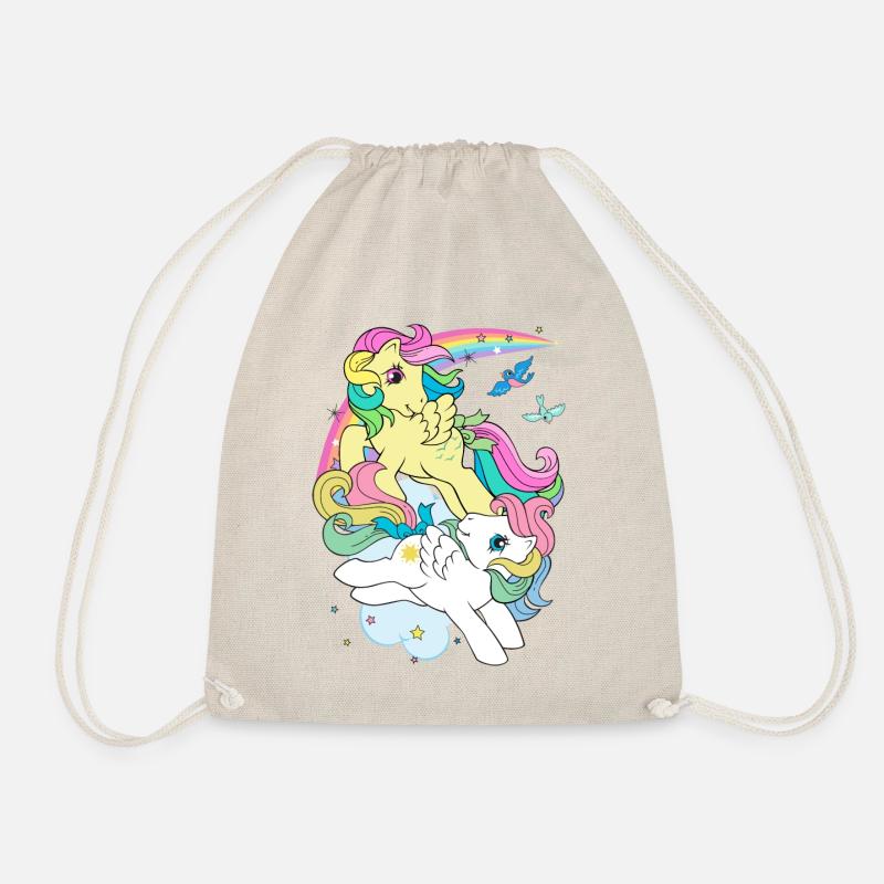 My Little Pony Retro Two Ponies Colourful Manes - Drawstring Bag - nature