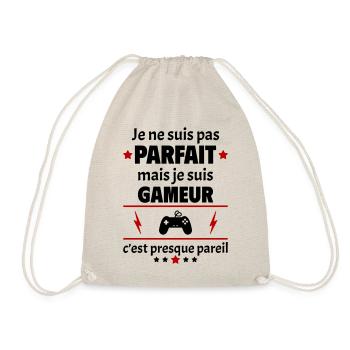 Pas parfait mais gameur, fête des pères, noël - Sac de sport léger - nature - Devant