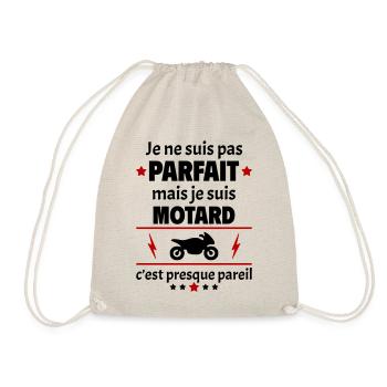 Pas parfait mais motard, fête des pères, noël - Sac de sport léger - nature - Devant