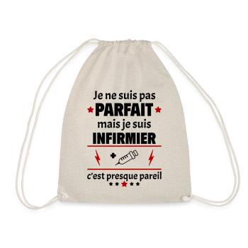 Pas parfait mais infirmier, fête des pères, noël - Sac de sport léger - nature - Devant