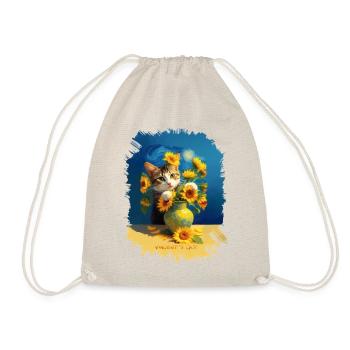 🌻😻 Le chat de Vincent parmi les tournesols – peinture - Sac de sport léger - nature - Devant