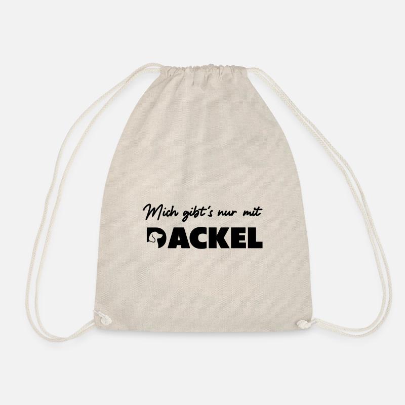 Mich gibts nur mit Dackel - Turnbeutel - Natur