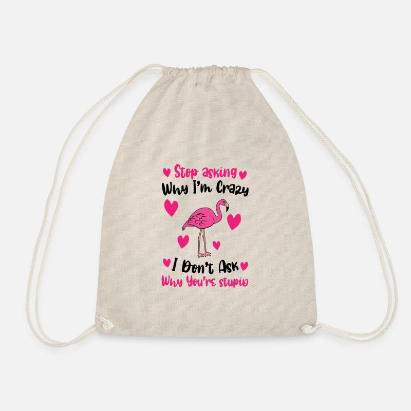 Flamingo Pink Flamingo Flamingo Gift - Drawstring Bag - nature