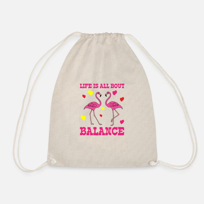 Flamingo Pink Flamingo Flamingo Gift - Drawstring Bag - nature