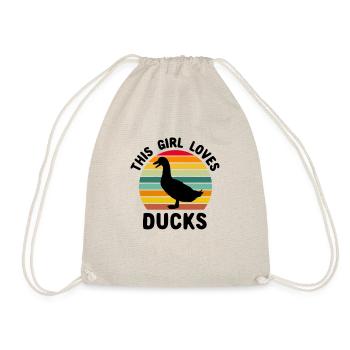 Ente Quitscheente Erpel Enten Gelbe Gummiente - Turnbeutel - Natur - Vorne