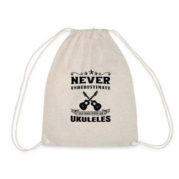 Ukulele Hawaii Uke Guitar Music Hawaiian Gift - Drawstring Bag - nature - Front