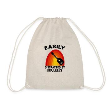 Ukulele Hawaii Uke Guitar Music Hawaiian Gift - Drawstring Bag - nature - Front