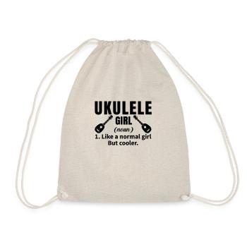 Ukulele Hawaii Uke Guitar Music Hawaiian Gift - Drawstring Bag - nature - Front