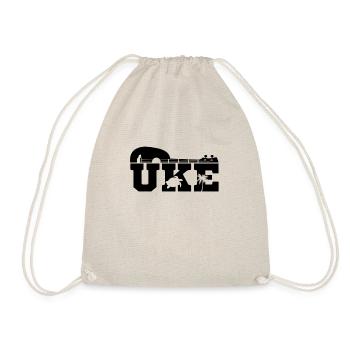 Ukulele Hawaii Uke Guitar Music Hawaiian Gift - Drawstring Bag - nature - Front