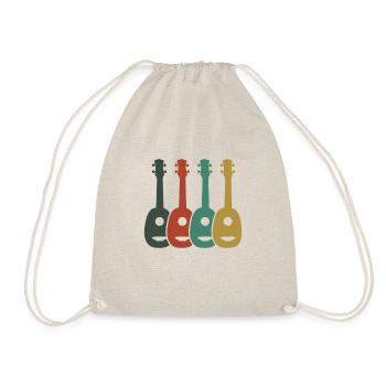 Ukulele Hawaii Uke Guitar Music Hawaiian Gift - Drawstring Bag - nature - Front