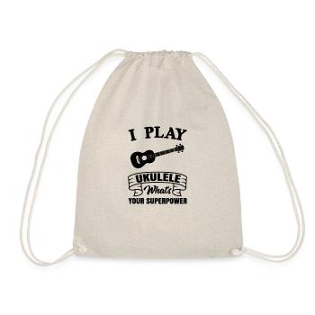 Ukulele Hawaii Uke Guitar Music Hawaiian Gift - Drawstring Bag - nature - Front