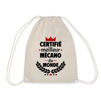 Certifié meilleur mécano du monde, cadeau noël - Sac de sport léger - nature - Devant
