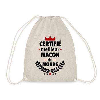 Certifié meilleur maçon du monde, cadeau de noël - Sac de sport léger - nature - Devant