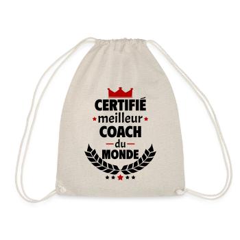 Certifié meilleur coach du monde, cadeau de noël - Sac de sport léger - nature - Devant