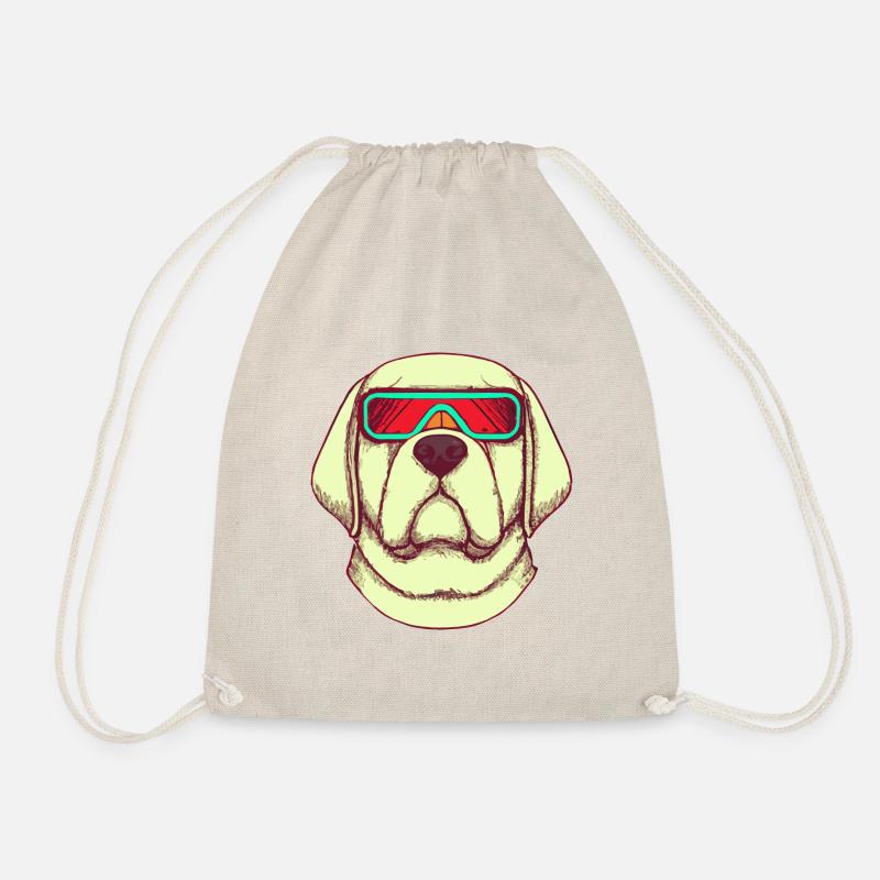 Retrofuturism Labrador Dog Retriever - Drawstring Bag - nature