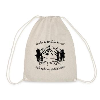 Natur, Wandern, Bergsteigen, Lustige Sprüche - Turnbeutel - Natur - Vorne