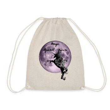 Magical Unicorn - in watercolor unicorn look - Drawstring Bag - nature - Front