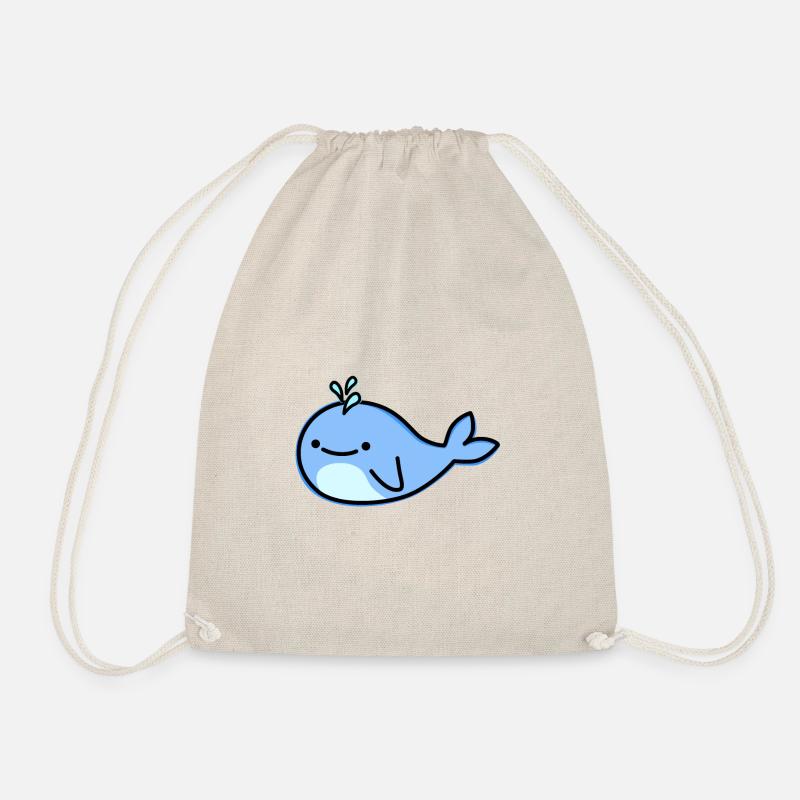 Cute whale - Drawstring Bag - nature
