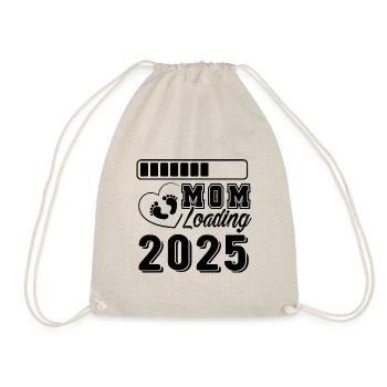 Expectant mother 2025, baby will be charged 2025 - Drawstring Bag - nature - Front