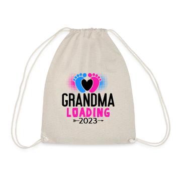 Grandma-to-be, Grandma loading 2023 Grandmother - Drawstring Bag - nature - Front