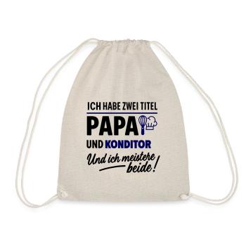 Papa und Konditor Vatertag - Turnbeutel - Natur - Vorne