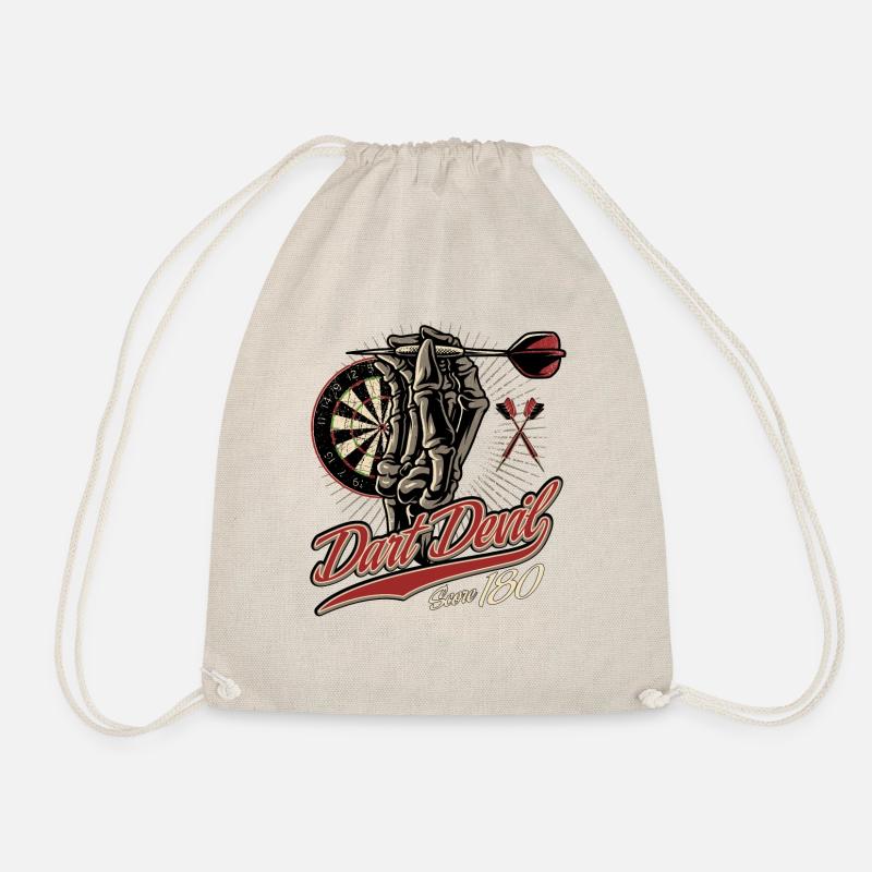 Dart Shirt the devil Score 180 RAHMENLOS - Turnbeutel - Natur
